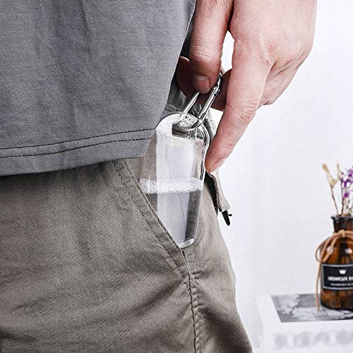 Botellas de plástico vacías de 50 ml, Contenedor de Viaje pequeño y Transparente Llavero Mosquetón Contenedores vacíos para Gel de baño Aceite de baño Champú Esencia de Aroma Laca para el Cabello