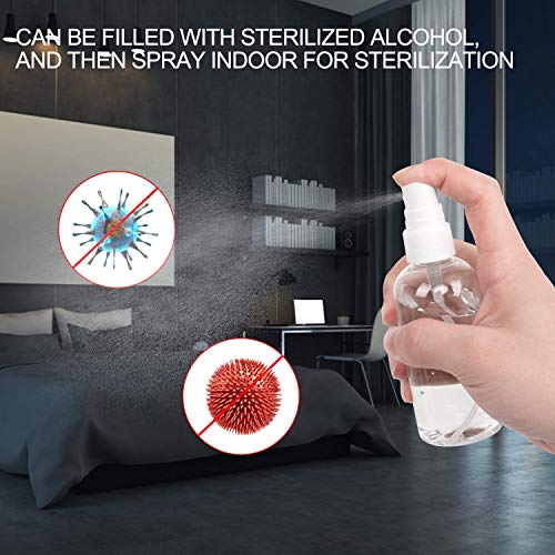 Botellas de spray Vacía Transparente, Botella de Aerosol Viaje, plástico, Bote Spray Pulverizador y 2 Embudos para Maquillaje para Vacaciones, Limpieza, 6 Piezas