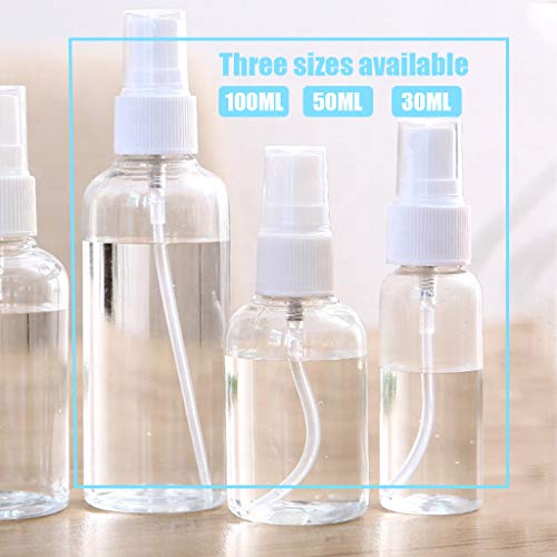 Botellas de Spray,Transparente Botella de Spray,Botella de Aerosol Vacío,Plástico Botellas Viaje Conjunto de Botellas para Artículos de Aseo Líquidos, Maquillaje Cosmético (8 * 30ml)