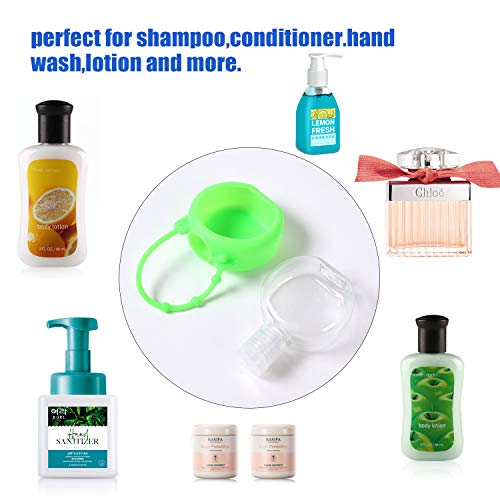 Botellas para desinfectante de manos o cosméticos líquidos, capacidad de 30 ml, con clips, 10 recipientes de viaje