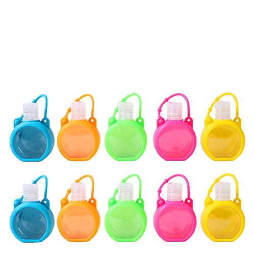 Botellas para desinfectante de manos o cosméticos líquidos, capacidad de 30 ml, con clips, 10 recipientes de viaje