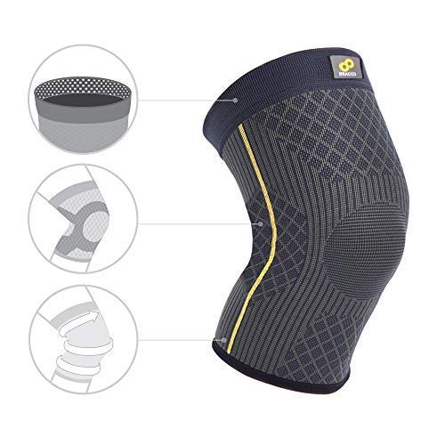 Bracoo KE90 I Rodillera Transpirable Compresión Dinámica. Da Soporte y Protege la Articulación Proporcionando Mayor Estabilidad Muscular Sin Restringir el Moviminto Natural. Talla XL