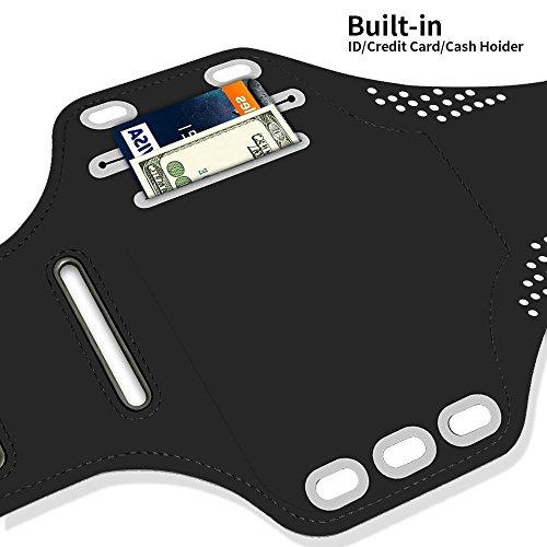 Brazalete Deportivo para Correr Prueba de Sudor Apoyo Gimnasio Deportivo Brazo Banda Armband Soporte para Llaves,Cables y Tarjetas para iPhone 8/7/6,Galaxy S9/S8 Huawei,Bq x5,HTC, LG hasta 5.2 pulgas