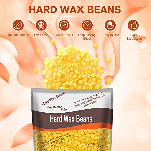 Breett Cera depilatoria profesional, Cera Caliente, iFanze Kit de Depilación de Cera Profesional, para Pieles Sensibles et normal, Depilación con Cera 300g +20 Piezas Espátulas Depilación