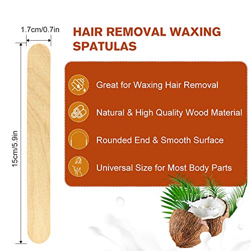 Breett Cera depilatoria profesional, Cera Caliente, iFanze Kit de Depilación de Cera Profesional, para Pieles Sensibles et normal, Depilación con Cera 300g +20 Piezas Espátulas Depilación