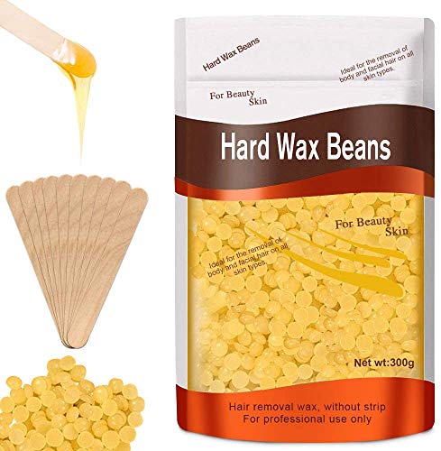 Breett Cera depilatoria profesional, Cera Caliente, iFanze Kit de Depilación de Cera Profesional, para Pieles Sensibles et normal, Depilación con Cera 300g +20 Piezas Espátulas Depilación