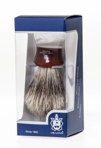 Brocha de Afeitar Vie Long Vielong Pelo de Tejon Hecha a Mano con Peana 14080