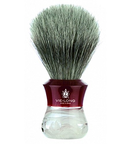 Brocha de Afeitar Vie Long Vielong Pelo de Tejon Hecha a Mano con Peana 14080