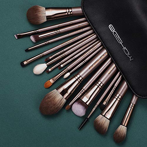 Brocha Maquillaje, EIGSHOW 18 pcs profesional brocha cosméticos sintéticos correctores en polvo mezcla de sombras de ojos rostros kabuki brocha de maquillaje