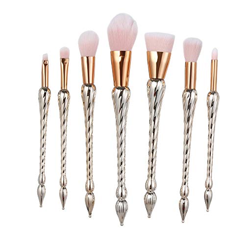 Brochas para Maquillaje Facial,MOMOXI 7Pc Pinceles de maquillaje Powder Foundation Eyeshadow Eyeliner Lip Cosmetic Brush Novedad caliente de la moda 2019 Alrededor 5€ maquillaje Profesional La belleza