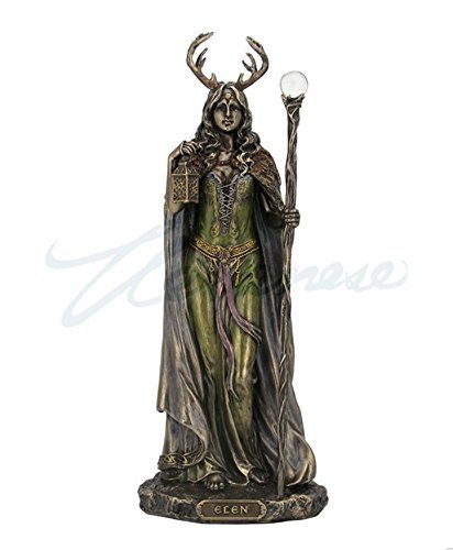 (Bronze) - Elen of the Ways - Antlered Goddess of the Forrest Statue Sculpture Figure
