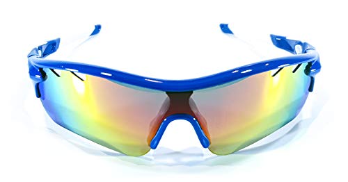 Brown Labrador Gafas Ciclismo polarizadas con 5 Lentes Intercambiables UV 400. Gafas Deportivas, Running Trail Running, Ciclismo BTT, para Hombre y Mujer (Azul)