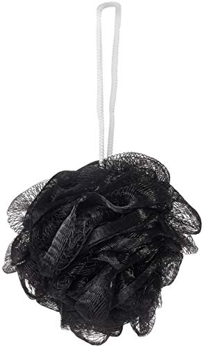 BRUBAKER Cosmetics Esponjas de Flor Exfoliante - Malla de Nylon para el Cuerpo - Puff Pufs Bola de Baño y ducha - 5 piezas - Negro