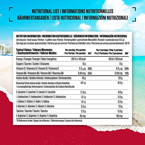 BSN Nutrition Amino X, Suplementos Deportivos BCAA Polvo con Aminoacidos Esenciales y Vitamina D, Aminoacidos BCAA para Musculacion, Frambuesa Azul, 70 Porciones, 1kg