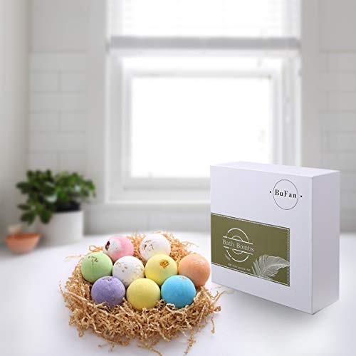 BuFan 9 x 100g Bombas de Baño, Sales de Baño Exuberantes Efervescencias flotantes de Spa, Productos de Baño Imprescindibles, Baño de Burbujas