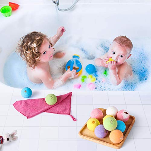 BuFan 9 x 100g Bombas de Baño, Sales de Baño Exuberantes Efervescencias flotantes de Spa, Productos de Baño Imprescindibles, Baño de Burbujas