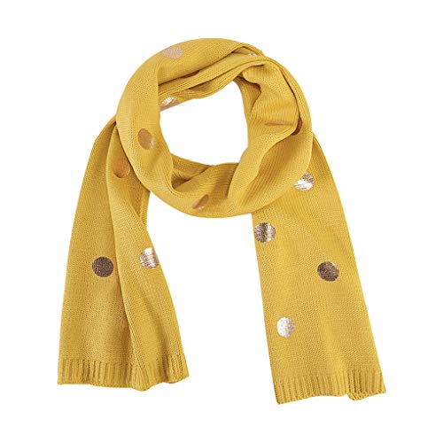 Bufanda colorida Sciarpa En Lana A Pois Abbronzante Femminile Corea Caldas E Versátil sciarpa por Maglieria Giapponese Informal Autunno Inverno E (Color : Yellow, Size : 183 * 32cm)