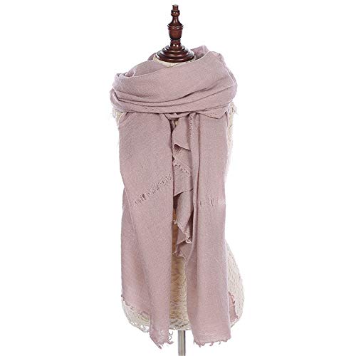 Bufanda De La Calle De Las Señoras, Bufanda Con Flecos Del Color Sólido De La Moda, Mantón Largo Caliente