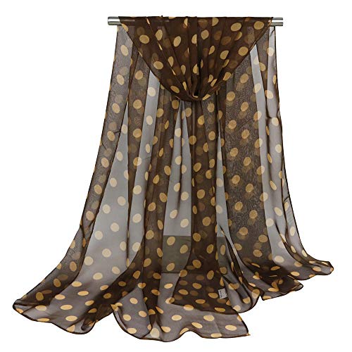 Bufanda Fina Con Estampado De Lunares Pequeños De Moda Para Mujer, Elegante Bufanda Decorativa De Gasa Con Lunares, Adecuada Para Chales De Playa, Adecuada Para La Vida Diaria