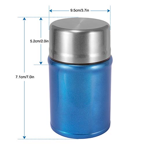 Buluri Termo para Comida 750 ml- Fiambrera Portátil Termo de Acero Inoxidable para Alimentos con Cuchara Plegable, Adecuada para Adultos, Niños y Bebés (Azul)