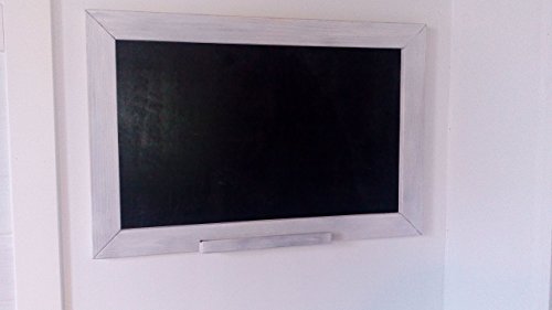 BUSCOCARPINTERO Pizarra RÚSTICA Envejecida Vintage Retro Decorativa Madera Blanca Y Soporte TIZAS