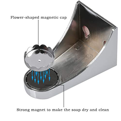 BUYGOO Jabonera de Ducha Colgar Magnética 3M Adhesión Bandeja de jabón Metálica Sin Taladro Jabonera Ecológica Soportes de Jabón en Pared