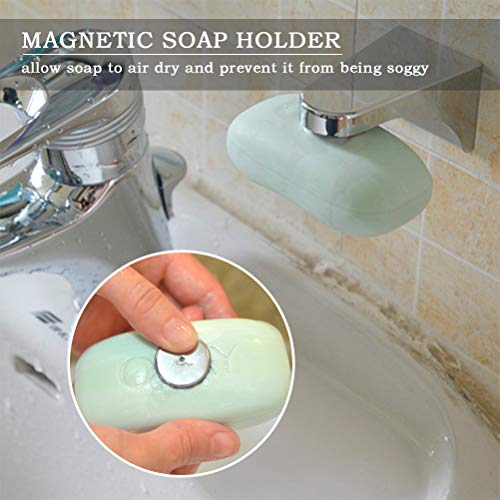 BUYGOO Jabonera de Ducha Colgar Magnética 3M Adhesión Bandeja de jabón Metálica Sin Taladro Jabonera Ecológica Soportes de Jabón en Pared
