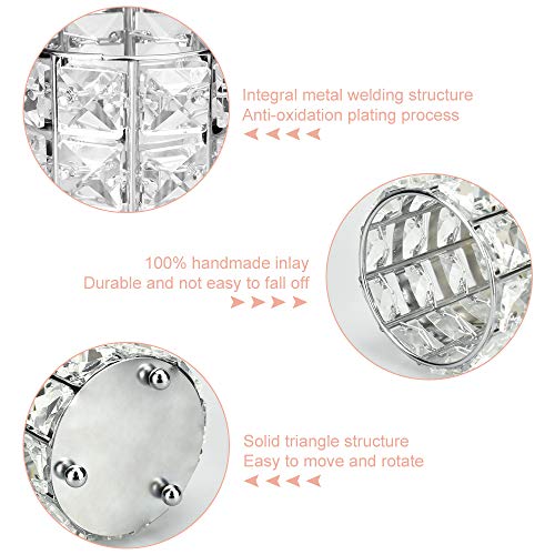 BUZIFU Soporte para Brochas de Maquillaje, Brillante y Elegante, Bote para Brochas, Organizador de Brochas o Lápices, Portalápices, Portavelas Cristal, Organizador de Mesa, para Baño o Tocadores