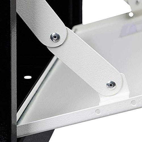 Buzón con llave Caja de la carta Post Box Box Inicio Descuento acero con la cerradura exterior del hogar a prueba de agua Antirrobo recibo grande con el cierre de la ventana Visual (color: NEGRO, tama