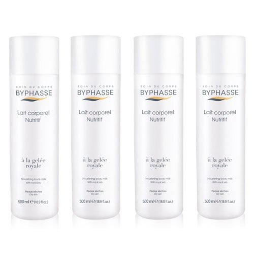 byphasse Nutritivo Leche Corporal a la jalea real piel seca –  – Juego de 4