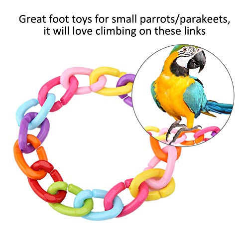 C-Clips Ganchos Eslabones de cadena, 100 piezas Arco iris C-links Aprendizaje de aves Juguete de bricolaje Pequeña mascota Rata Loro Aves Mezclar Color Pecking Juguetes para guacamayo Grises periquito