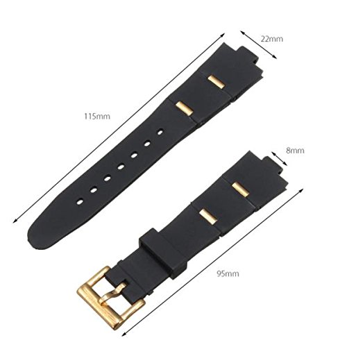 C-FUNN Oro Y Oro Rosa Sílice Gel Reloj Banda Correa De Reloj para Reloj Bvlgari-Rosa Rojo-22Mm