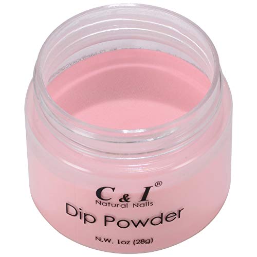 C & I Dip Powder - Polvo para sumergir, color n.º 35 rosa, efecto de uñas de gel, polvo para esmalte de uñas, sistema de color rojo, 28 g