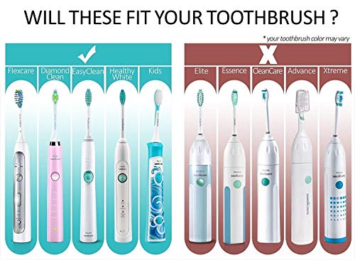 Cabezales de cepillo de dientes de repuesto compatibles con Sonicare DiamondClean EasyClean FlexCare HealthyWhite Essence+ cabezales de cepillo – 16 unidades