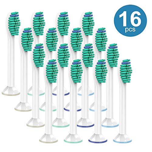 Cabezales de cepillo de dientes de repuesto compatibles con Sonicare DiamondClean EasyClean FlexCare HealthyWhite Essence+ cabezales de cepillo – 16 unidades