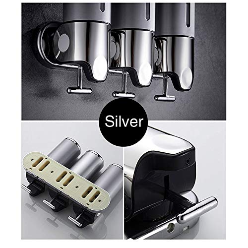 CABINA HOME - Dispensador de jabón para pared (10 unidades, doble dispensador de jabón, para la pared, para cocina, baño, champú, gel de ducha (1000 ml)