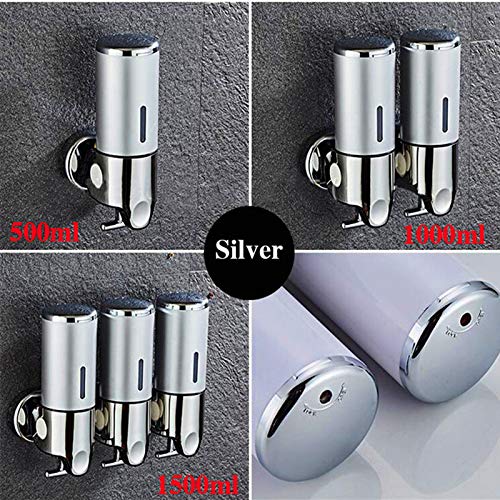 CABINA HOME - Dispensador de jabón para pared (10 unidades, doble dispensador de jabón, para la pared, para cocina, baño, champú, gel de ducha (1000 ml)