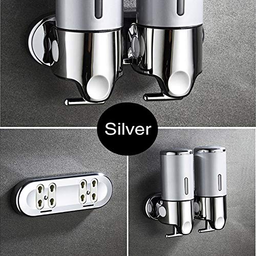 CABINA HOME - Dispensador de jabón para pared (10 unidades, doble dispensador de jabón, para la pared, para cocina, baño, champú, gel de ducha (1000 ml)