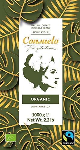 Café orgánico en grano Consuelo de comercio justo, 2 paquetes de 1 kg