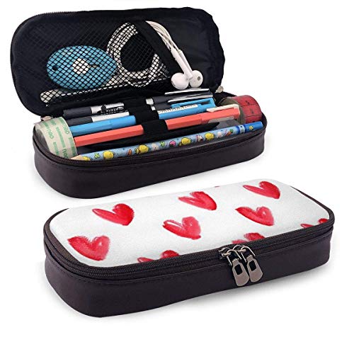 Caja de lápices de amor pintada de rojo Estuche de cremallera Bolsa de papelería Bolsa de soporte Organizador de caja para escuela secundaria de secundaria