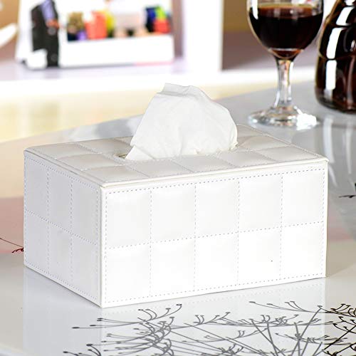 Caja de pañuelos rectangular de piel sintética con dispensador de papel de bombeo y caja de servilleta con parte inferior magnética