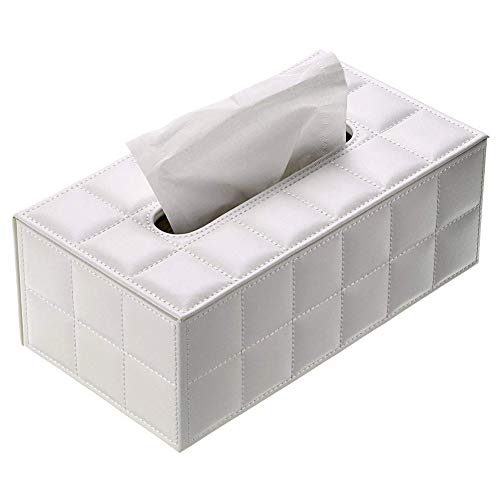 Caja de pañuelos rectangular de piel sintética con dispensador de papel de bombeo y caja de servilleta con parte inferior magnética