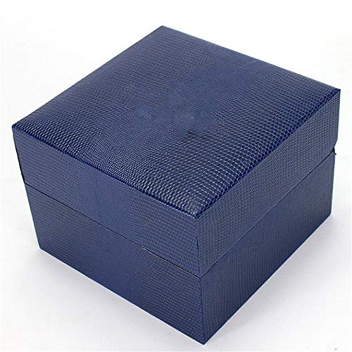Caja de Reloj del Caso de exhibición de 1 Single PU del Reloj del Reloj del Cuero Caja de Almacenamiento para almacenar y Mostrar (Color : Blue, Size : 11.5X11.5X8.5CM)