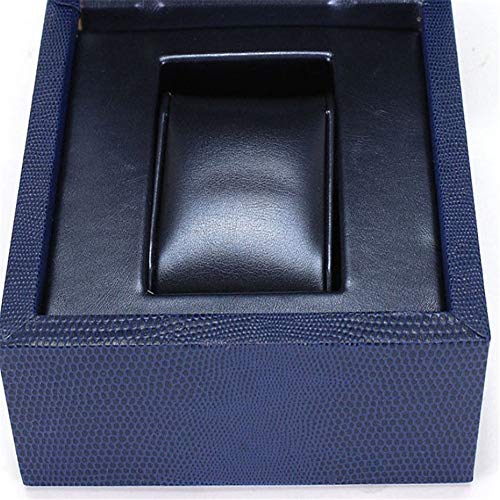 Caja de Reloj del Caso de exhibición de 1 Single PU del Reloj del Reloj del Cuero Caja de Almacenamiento para almacenar y Mostrar (Color : Blue, Size : 11.5X11.5X8.5CM)