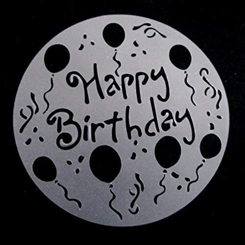 Cake Stencil Happy Birthday, Cupcake Stencils Decorating Flower Stencils Coffee Stencils Juego de 4