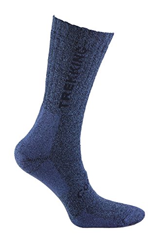 Calcetín COOLMAX de TREKKING (3 pares) para deportes de invierno o situaciones de frío y humedad. Ofrecen una perfecta temperatura y mantienen los pies frescos y secos (Negro/Azul/Marron 43-46)