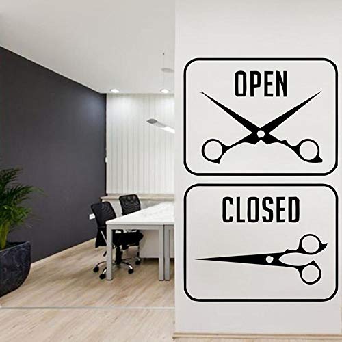 Calcomanías de pared de barbero peluquería pegatinas de pared de vinilo peinado hombres salón corte de pelo barba cara herramientas logo calcomanías