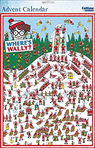 Calendario de Adviento ilustrado de Caltime Where e's Wally de la gama – Muñeco de nieve gigante – acabado con impresionante brillo barniz – apto para adultos y niños (WDM-435546)