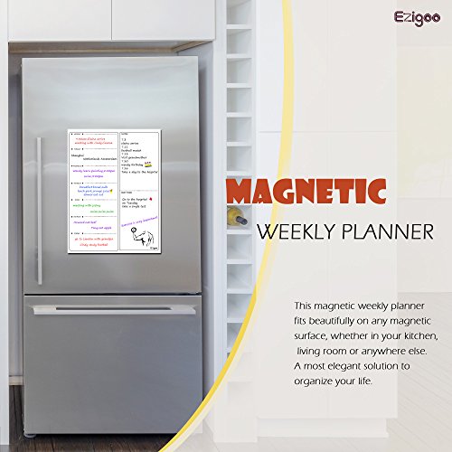 Calendario Magnético para Nevera -Planificador de Menú, Recordatorio, Lista de la Compra - Pizarra Magnética 30x40cm-Ezigoo