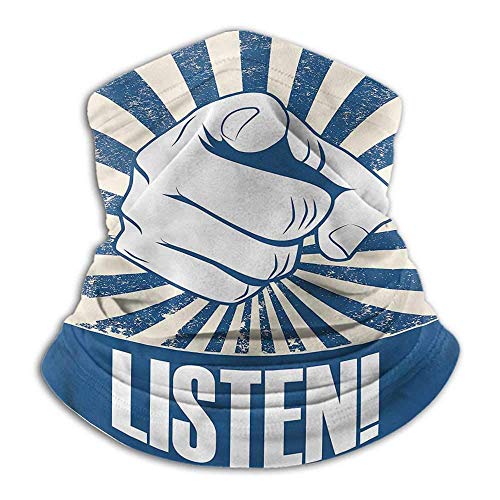 Calentador de Cuello Retro Cold Weather Face Cover Escuchar Cita con Mano Humana